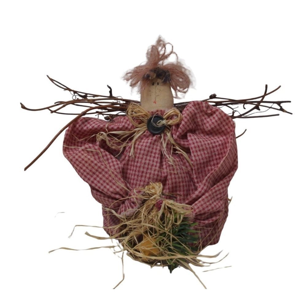 Primitive Christmas Angel 6 Inch Decorative Country Cottage